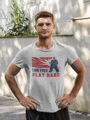 Live Free Play Hard Hockey T-shirt -SmartPrintsInk Designs