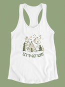 Let's Get Lost Wood Cabin Racerback Tank -SmartPrintsInk Designs