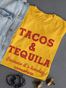 Tacos And Tequila It's Tuesday T-shirt -SmartPrintsInk Designs