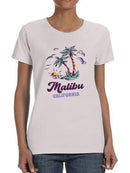 Malibu California Watercolors T-shirt -SmartPrintsInk Designs