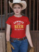 Cowboys And Beer T-shirt -SmartPrintsInk Designs