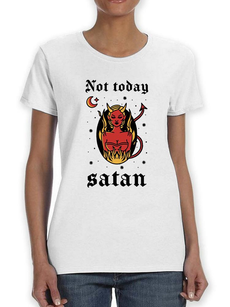 Not Today Satan Oldschool Tattoo T-shirt -SmartPrintsInk Designs