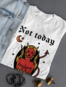 Not Today Satan Oldschool Tattoo T-shirt -SmartPrintsInk Designs