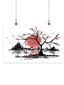 Japanese Watercolor Art Wall Art -SmartPrintsInk Designs