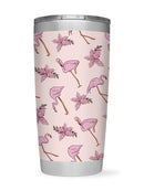 Flamingos And Flowers Pattern Tumbler -SmartPrintsInk Designs