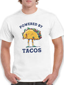 Powered By Tacos Cartoon T-shirt -SmartPrintsInk Designs