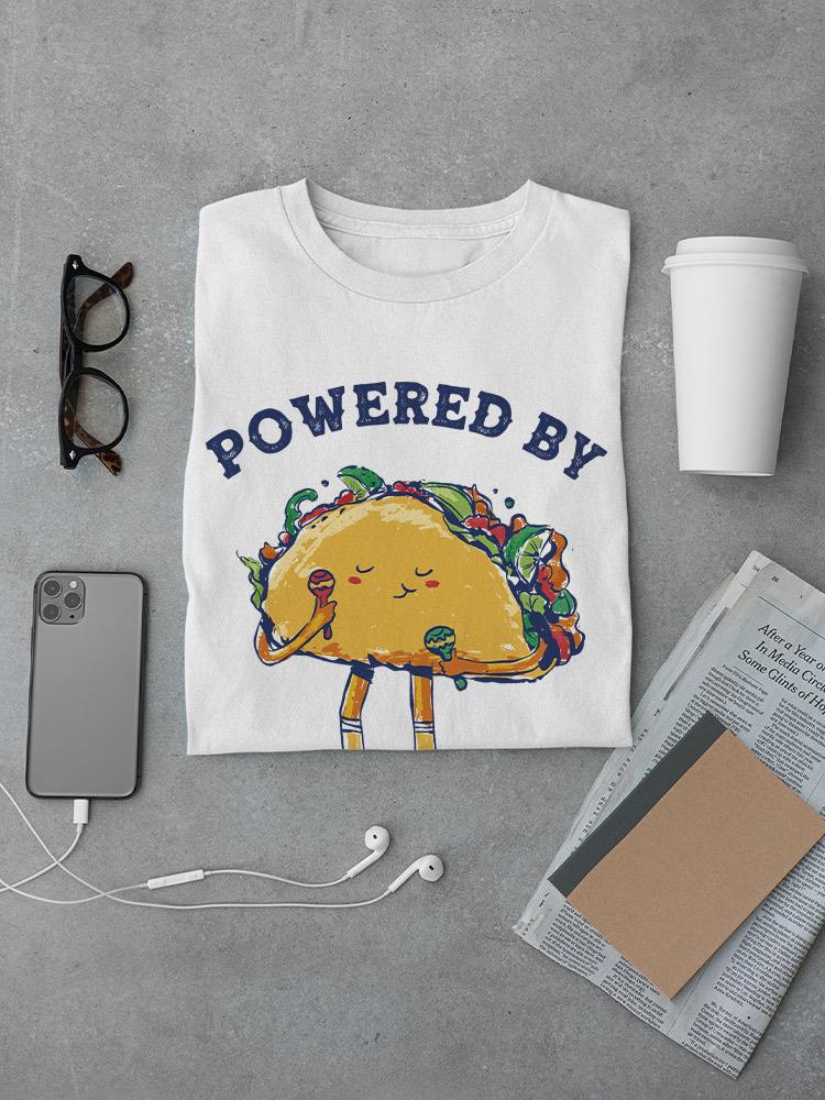 Powered By Tacos Cartoon T-shirt -SmartPrintsInk Designs
