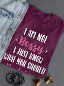 I Am Not Bossy T-shirt -SmartPrintsInk Designs