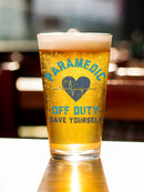 Paramedic Off Duty Pint Glass -SmartPrintsInk Designs