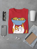 Ramen King. Cat W Noodles T-shirt -SmartPrintsInk Designs