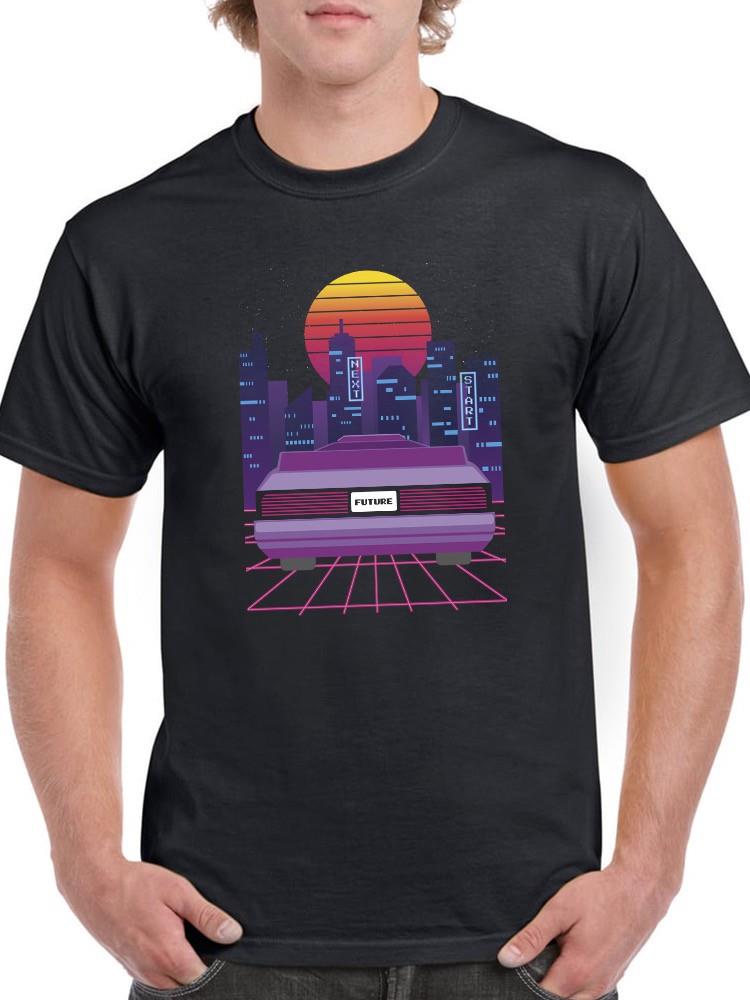 Vintage Car On Neo City T-shirt -SmartPrintsInk Designs