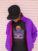 Vintage Car On Neo City T-shirt -SmartPrintsInk Designs