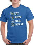 Eat Sleep Code Repeat T-shirt -SmartPrintsInk Designs