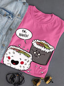 Naked Sushi Roll T-shirt -SmartPrintsInk Designs
