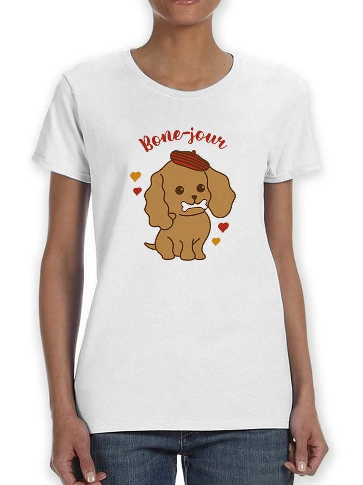 Bone Jour! French Puppy T-shirt -SmartPrintsInk Designs