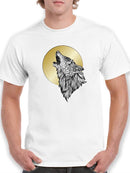 Wolf Howling At Moon. T-shirt -SmartPrintsInk Designs