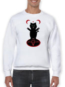 Black Kitten W Magic Circle Sweatshirt -SmartPrintsInk Designs