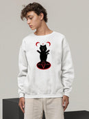 Black Kitten W Magic Circle Sweatshirt -SmartPrintsInk Designs