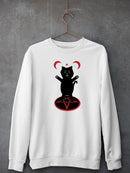 Black Kitten W Magic Circle Sweatshirt -SmartPrintsInk Designs