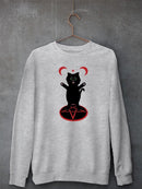 Black Kitten W Magic Circle Sweatshirt -SmartPrintsInk Designs