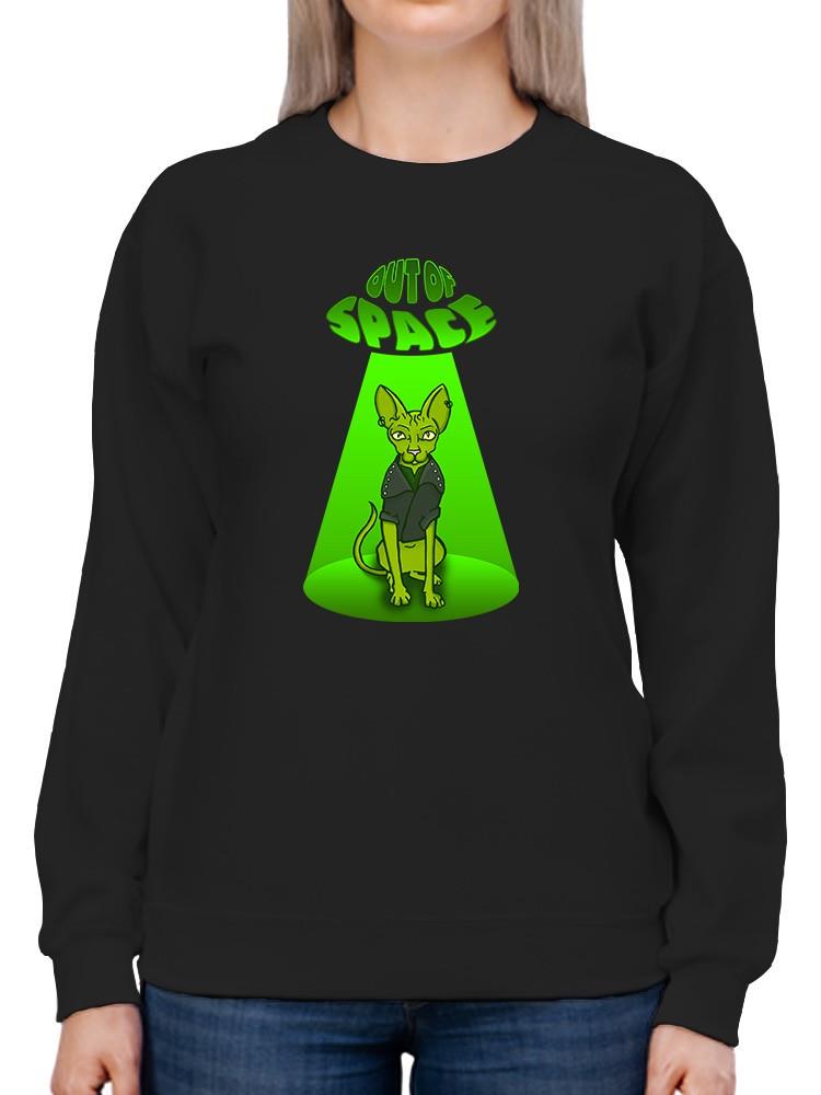 Out Of Space Sphynx Feline Sweatshirt -SmartPrintsInk Designs