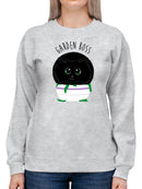 Black Kitten. Garden Boss Sweatshirt -SmartPrintsInk Designs