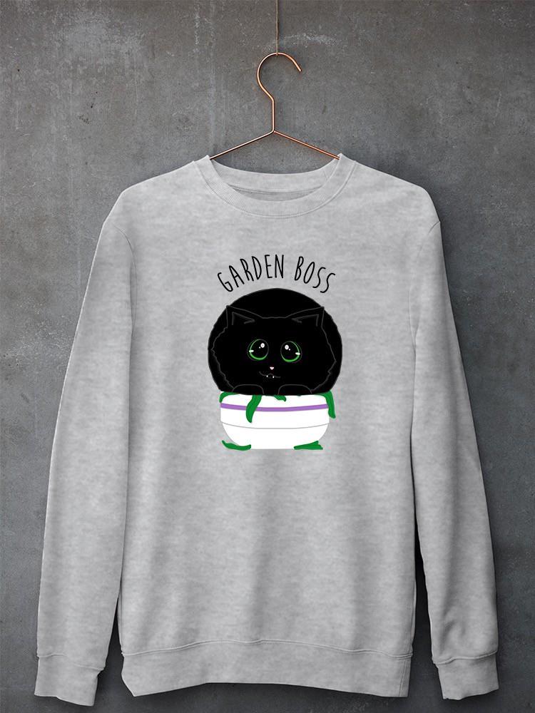 Black Kitten. Garden Boss Sweatshirt -SmartPrintsInk Designs