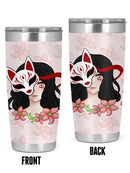 Girl With Fox Spirit Mask Tumbler -SmartPrintsInk Designs