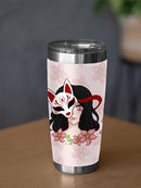Girl With Fox Spirit Mask Tumbler -SmartPrintsInk Designs