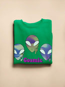 Alien Cosmic Approval Sweatshirt -SmartPrintsInk Designs