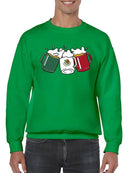 Mexico Flag W Beer Jugs Sweatshirt -SmartPrintsInk Designs