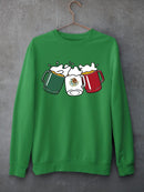 Mexico Flag W Beer Jugs Sweatshirt -SmartPrintsInk Designs