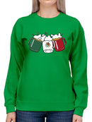 Mexico Flag W Beer Jugs Sweatshirt -SmartPrintsInk Designs