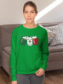 Mexico Flag W Beer Jugs Sweatshirt -SmartPrintsInk Designs