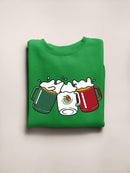 Mexico Flag W Beer Jugs Sweatshirt -SmartPrintsInk Designs