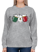 Mexico Flag W Beer Jugs Sweatshirt -SmartPrintsInk Designs