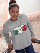 Mexico Flag W Beer Jugs Sweatshirt -SmartPrintsInk Designs