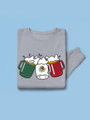 Mexico Flag W Beer Jugs Sweatshirt -SmartPrintsInk Designs