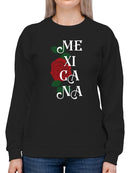 Mexican W Rose Sweatshirt -SmartPrintsInk Designs