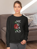 Mexican W Rose Sweatshirt -SmartPrintsInk Designs
