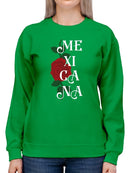 Mexican W Rose Sweatshirt -SmartPrintsInk Designs