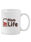 Mom Life. Half Battery Mug -SmartPrintsInk Designs
