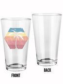 Palm Tree. Retro Style Badge Pint Glass -SmartPrintsInk Designs