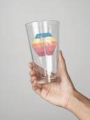 Palm Tree. Retro Style Badge Pint Glass -SmartPrintsInk Designs