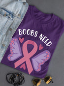Boobs Need Support. T-shirt -SmartPrintsInk Designs