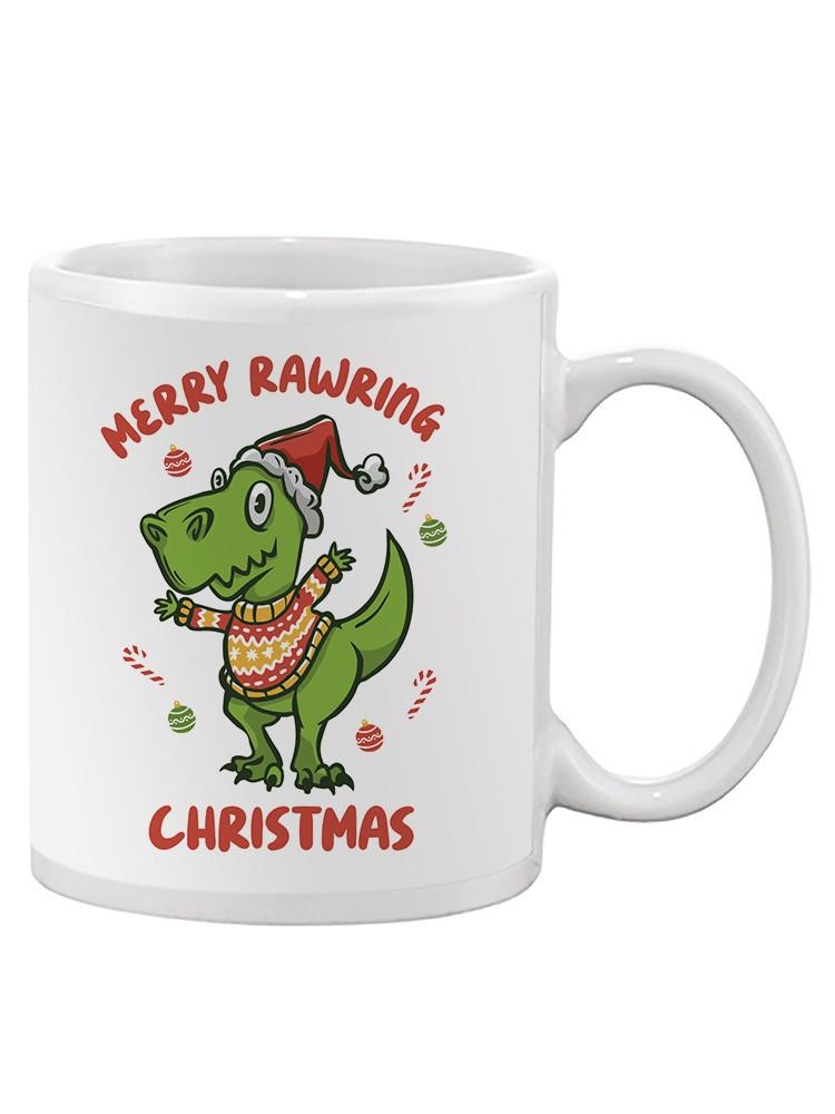 Merry Rawring Christmas Mug -SmartPrintsInk Designs