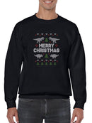 Merry Christmas With Dinosaurs Sweatshirt -SmartPrintsInk Designs