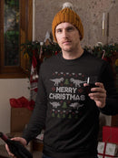 Merry Christmas With Dinosaurs Sweatshirt -SmartPrintsInk Designs