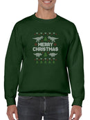 Merry Christmas With Dinosaurs Sweatshirt -SmartPrintsInk Designs