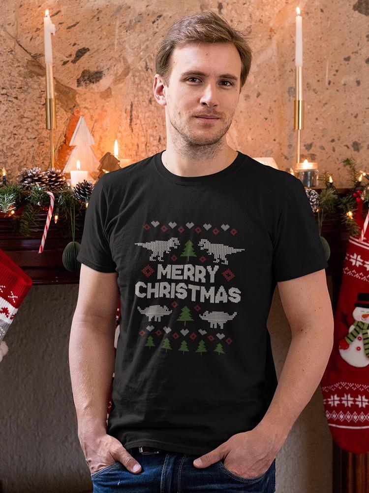 Merry Christmas With Dinosaurs T-shirt -SmartPrintsInk Designs